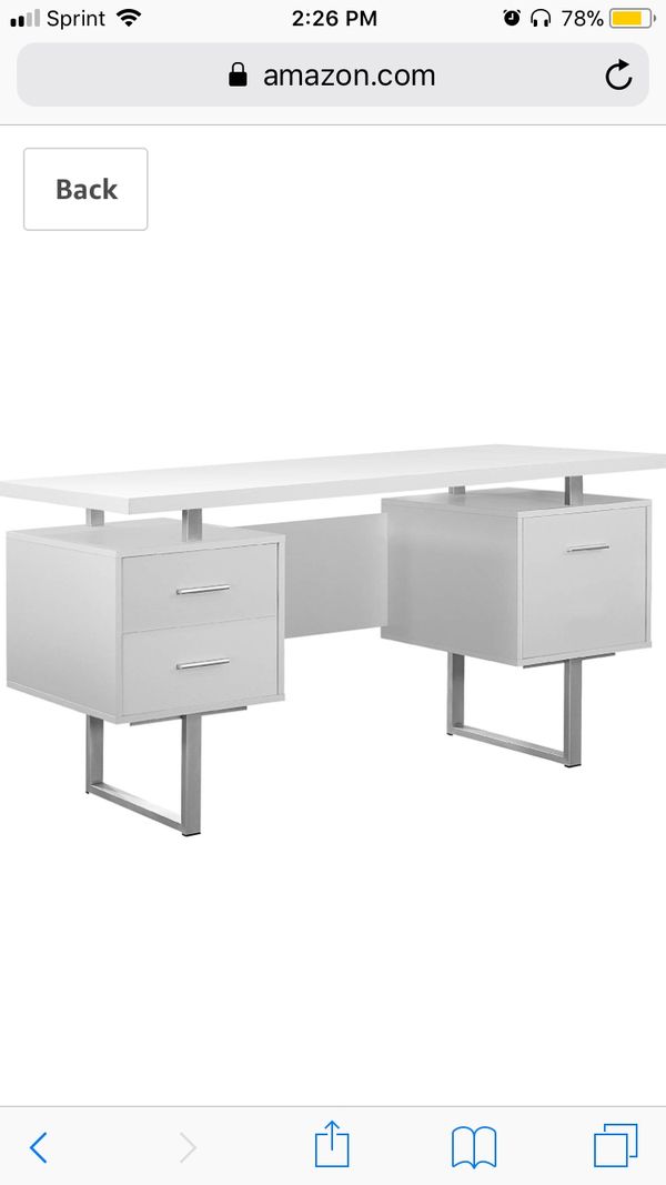 Monarch Specialties White Hollow Core Silver Metal Office Desk 60 Monarch Specialties White Hollow Core Silver Metal Office Desk 60 Inch For In Dallas Tx Offerup