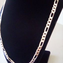 Gold 18k Plated Figaro Necklace Chain 