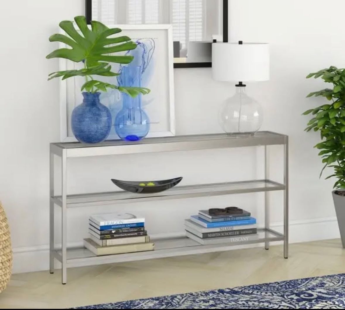 Silver & Glass 55" Console Table