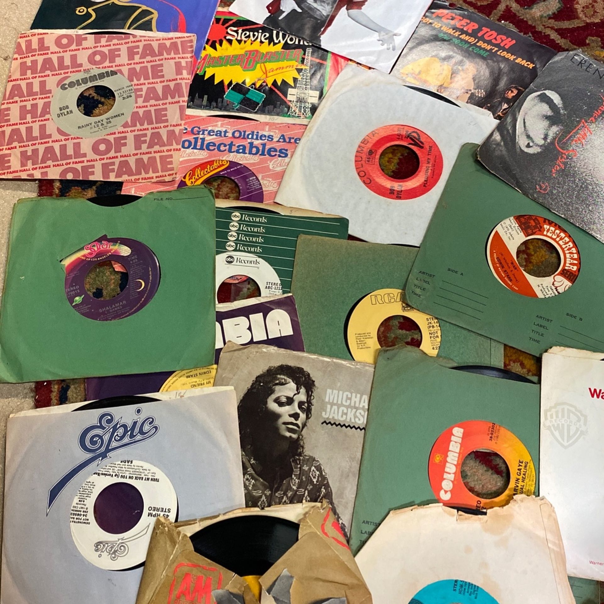 Collection Of 45 7” Records From The 80s Soul Rock R&b