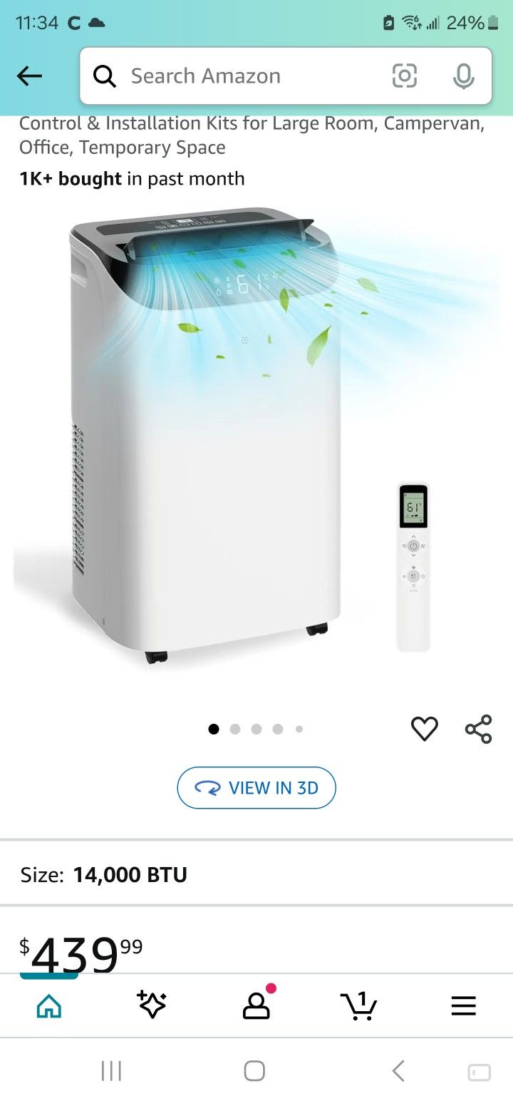 Portable AC Unit 3 In 1 14,000 BTU