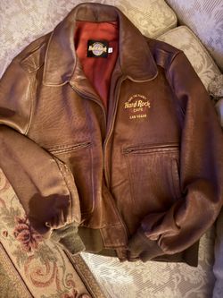 NEW Classic Leather Hard Rock Bomber Jacket