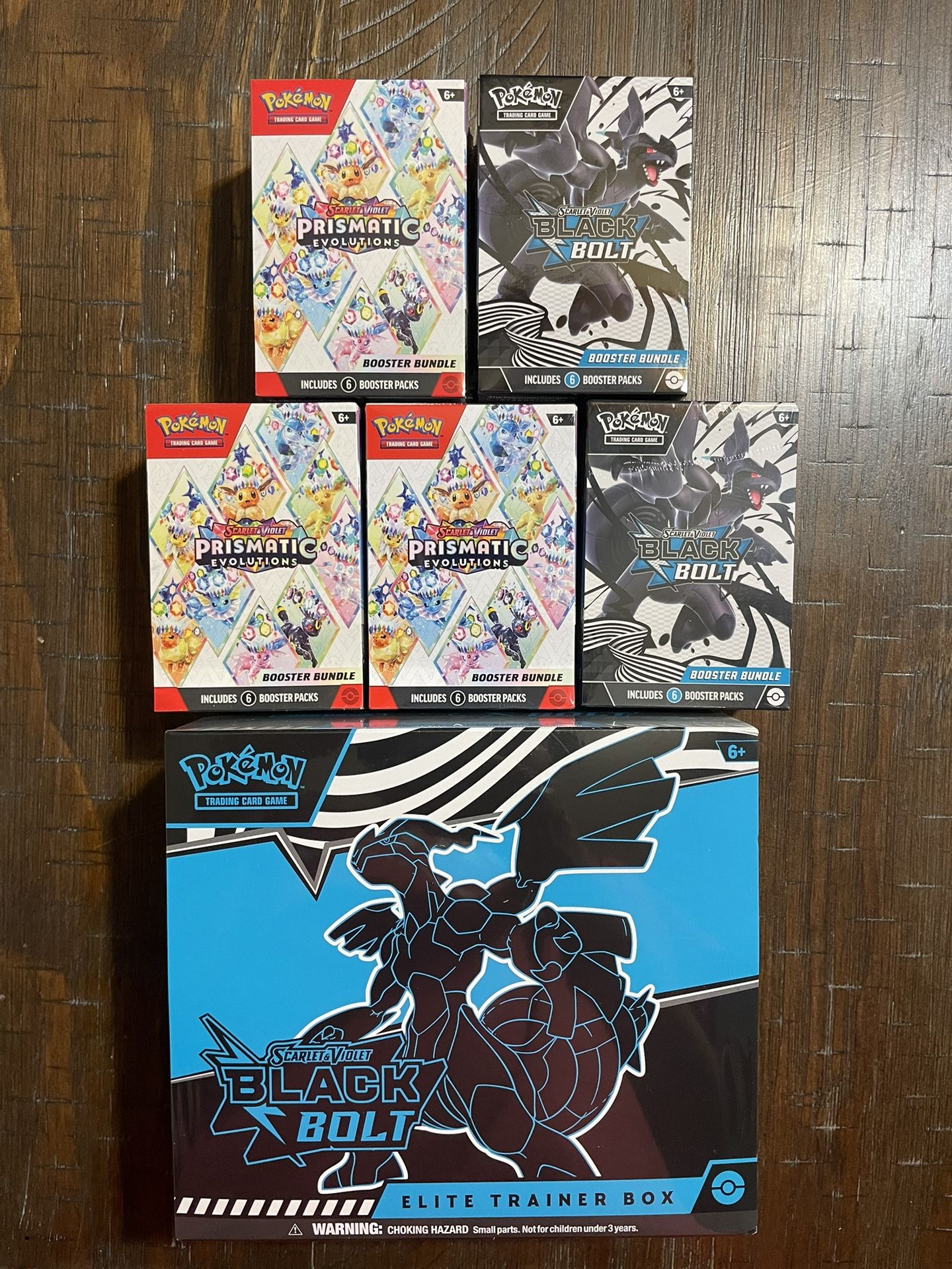pokemon cards black bolt etb and black bolt booster bundle and prismatic evolutions booster bundle