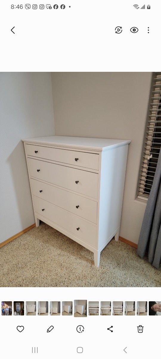 4 Drawer White Ikea Idanas Dresser