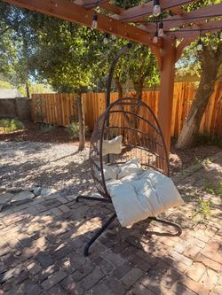 Outdoor Hanging Egg Chair with Stand patio furniture
