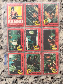 1985 Topps Rambo First Blood Complete Set - 66 Cards + 22 Stickers w/ Rambo Rookie Card RC