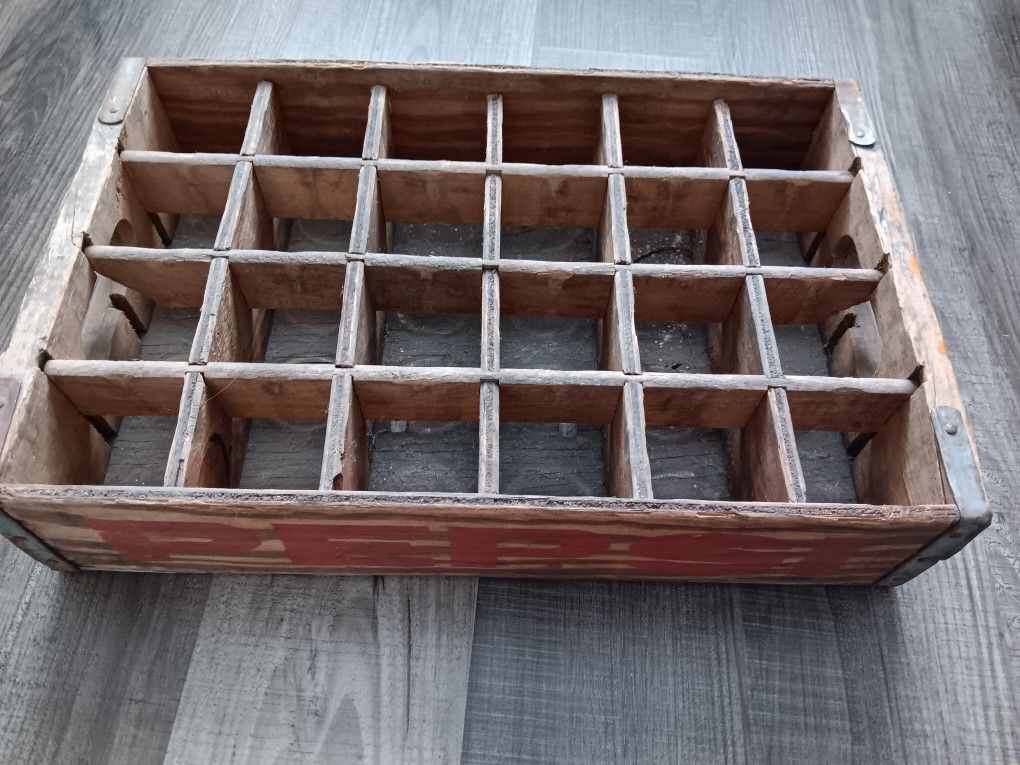 Antique Pepsi Cola Wooden Crate 