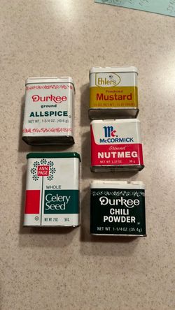 Vintage metal spice tins - 5