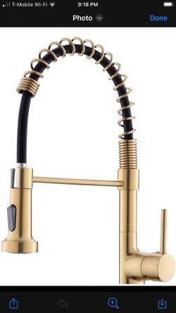 Brushed Gold Spring Kitchen Faucet