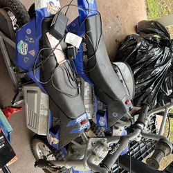 Two electric razor dirtbikes