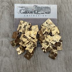 Maggie Lawrence Gold Hammered Square Earrings
