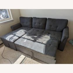 Grey Linen Sofa Sectional Sleeper 