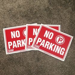 NEW 3x No Parking Signs