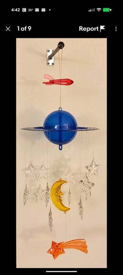 Vintage Ikea 1990's Discontinued Stars & Mom Mobile - Glows Under UV Blacklight