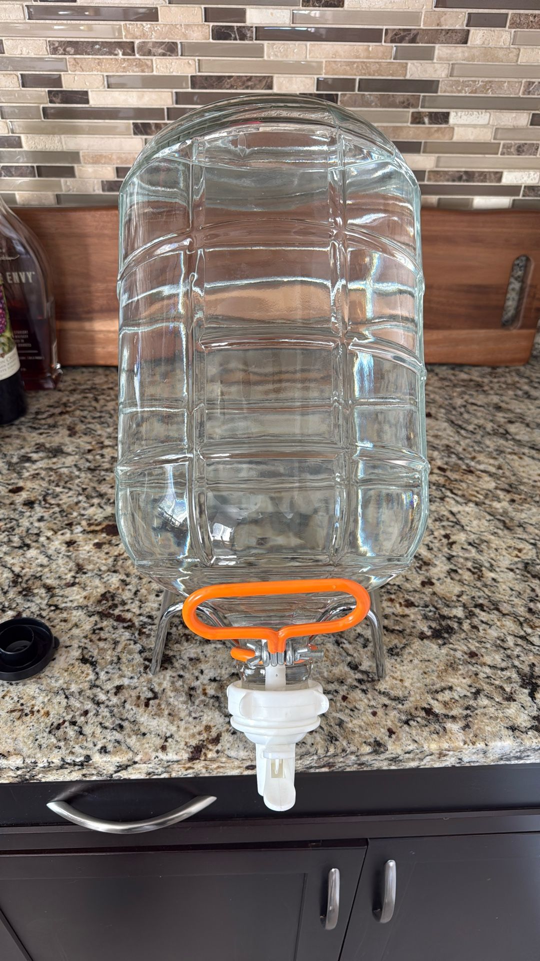 3 Gallon Glass Jug With Handle, Spout & Stand