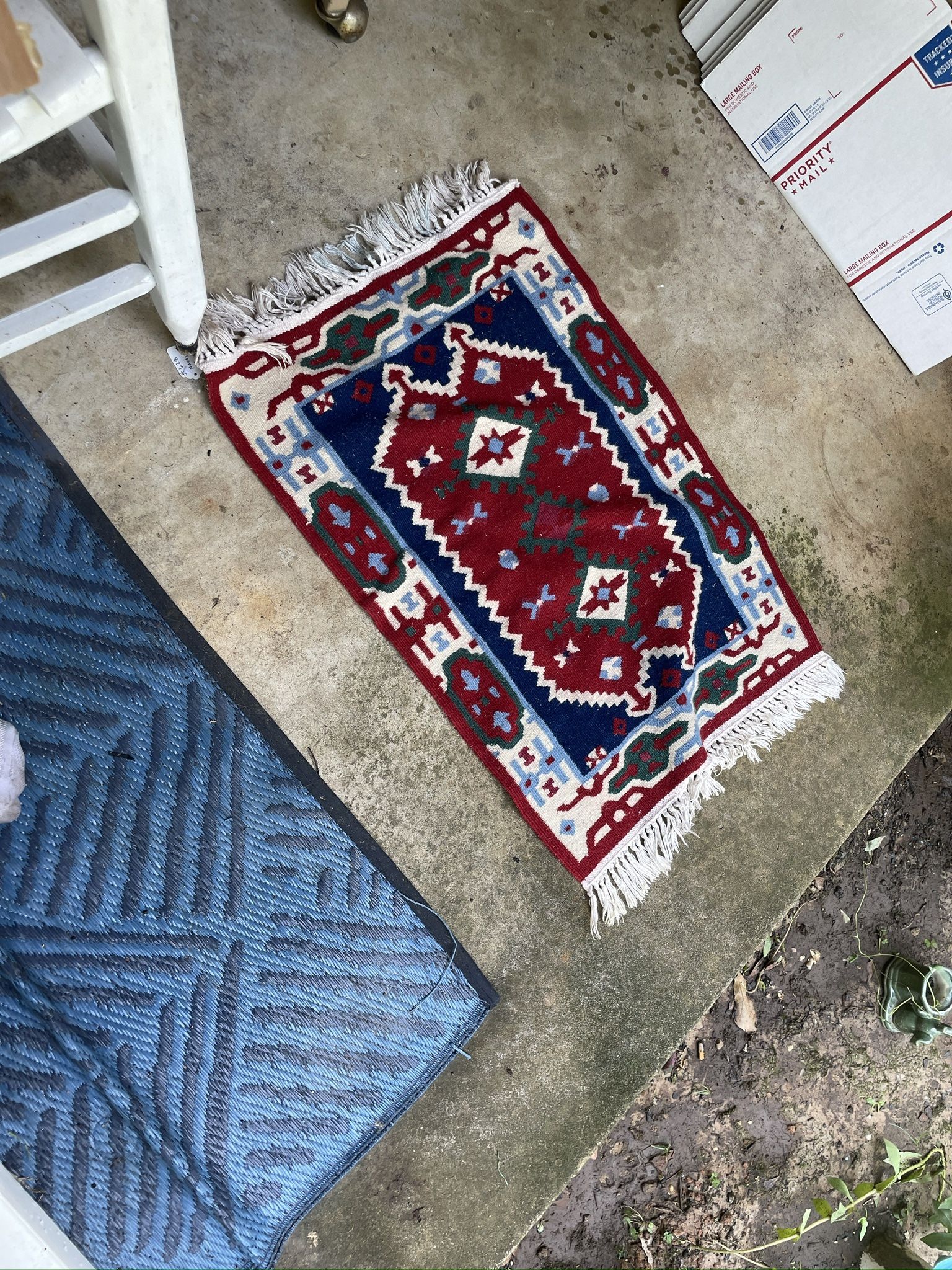 Vintage 1940s Hand Woven Navajo Accent Rug