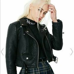 Brand New Vegan Leather Motorcycle Jacket XS 