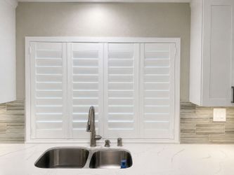 Plantation Shutters for Kitchen and Bathroom, Moisture Resistant Poly Shutters