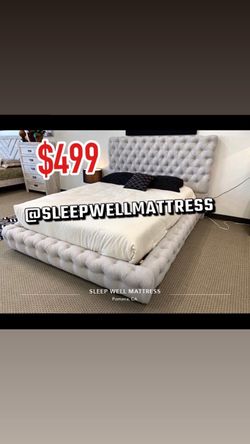 Queen size bed frame with mattress included