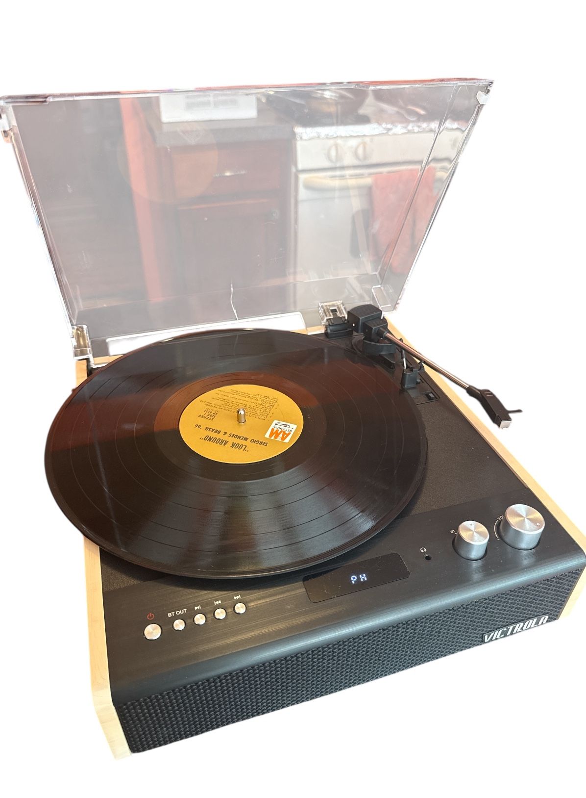 Victrola Eastwood 3 Speed Bluetooth Turntable with Built-in Speakers and Dust Cover
