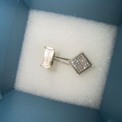 Banter Silver And Diamond Earrings With Gold Coat