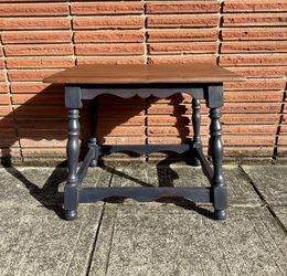 Solid Mahogany Board Top Side Table 