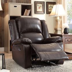 Sillón Reclinable de Movimiento – Cuero Sintético Espresso
