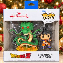 Hallmark Funko Pop! Dragon Ball Z Shenron & Goku Christmas Ornament Set – New in Box