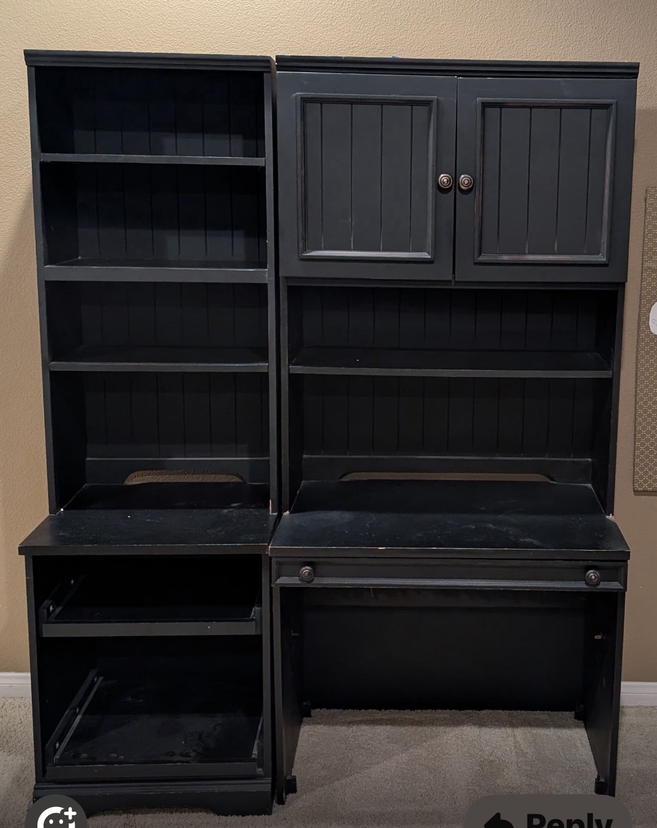 Desk With Hutch - Wood