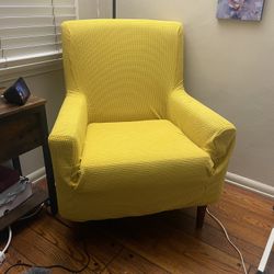 Corner Chair (teal) With Chair Cover (yellow)