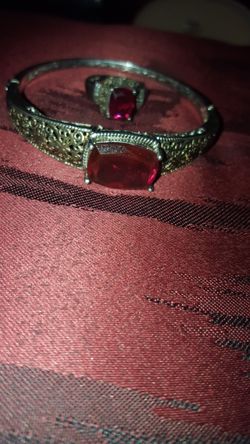 High quality Garnet bracelet and ring