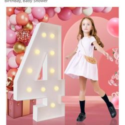 Number 4 With Lights 3ft Tall