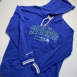mitchell and ness seattle seahawks Full Zip XXL Hoodie Distressed 