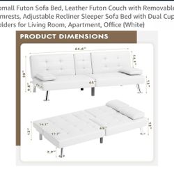 White Leather Futon 