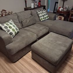 Small Sectional Couch with Ottoman 