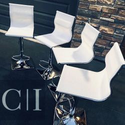New 4 White Bar Stools 