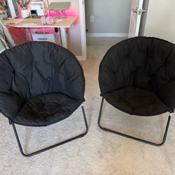 Set Of 2 Moon Chairs/Disc Chairs/Saucer Chairs