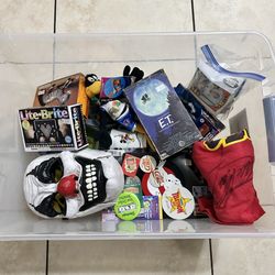 Bin Full Of Vintage / Modern Collectibles Trinkets Toys 