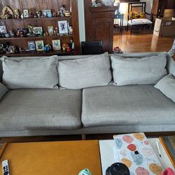 West Elm Light Grey Couch 3 Seater Sofa