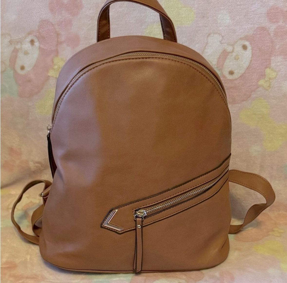 Stylish Brown Leather Backpack purse (new) 