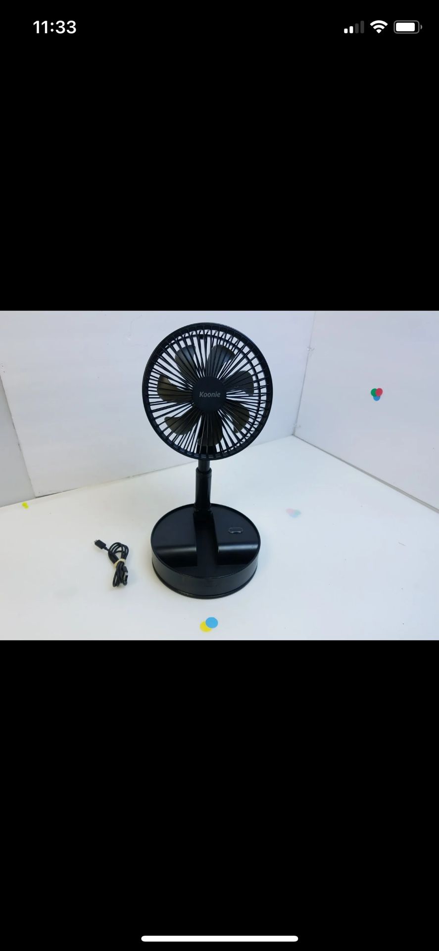 Koonie 8-Inch Foldaway Oscillating Fan no Remote Control zd201