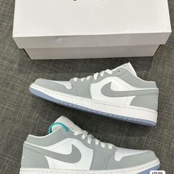 Grey/White Low Top Sneakers with Ice Sole