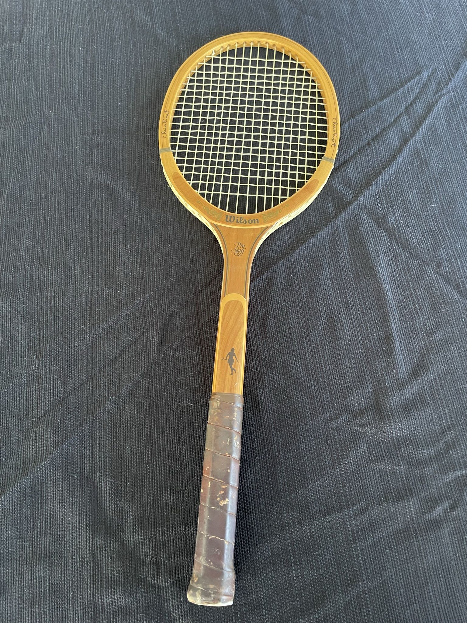 Vintage Chis Everett Wilson Pro Staff Wood Tennis Racket
