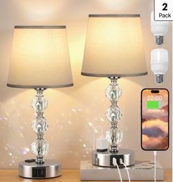 Acaxin Crystal Table Lamps – Set of 2 – Touch Dimmable