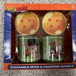 NWT Limited Edition Dragonball Z Stackable Mugs & Coasters Bundle
