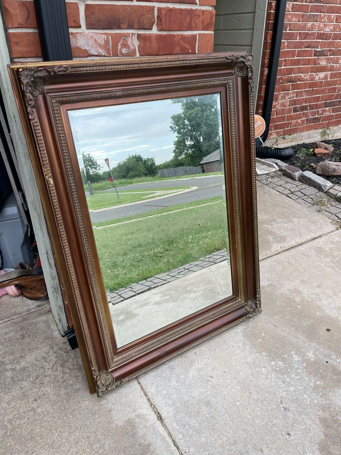 Large Ornate Framed Mirror – $10