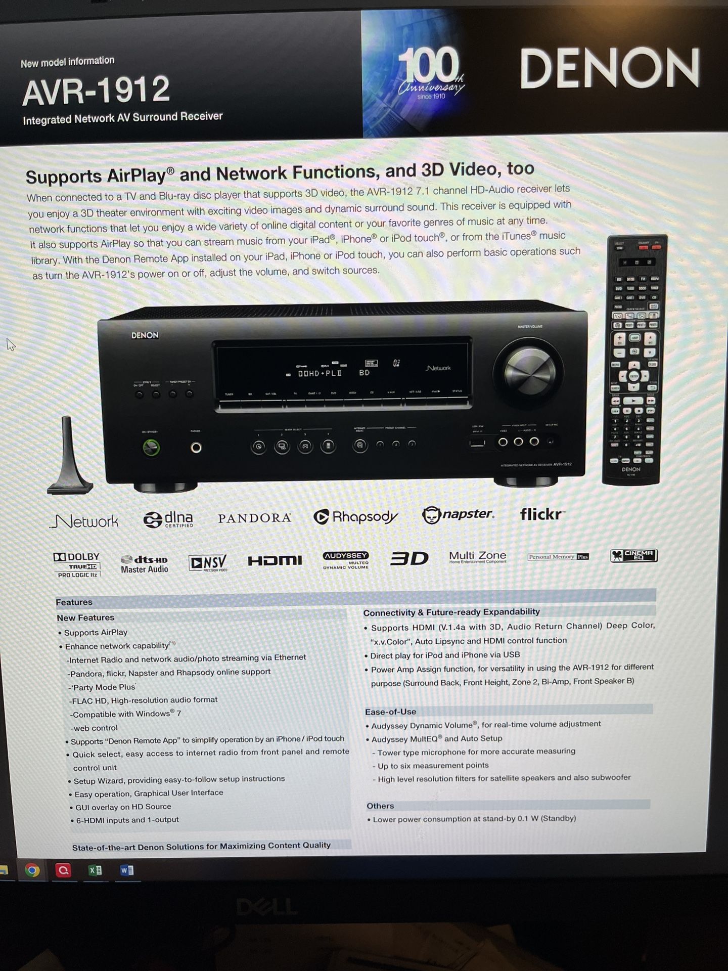 Denon Receiver And Bose Accustimass Speakers Set And Bass