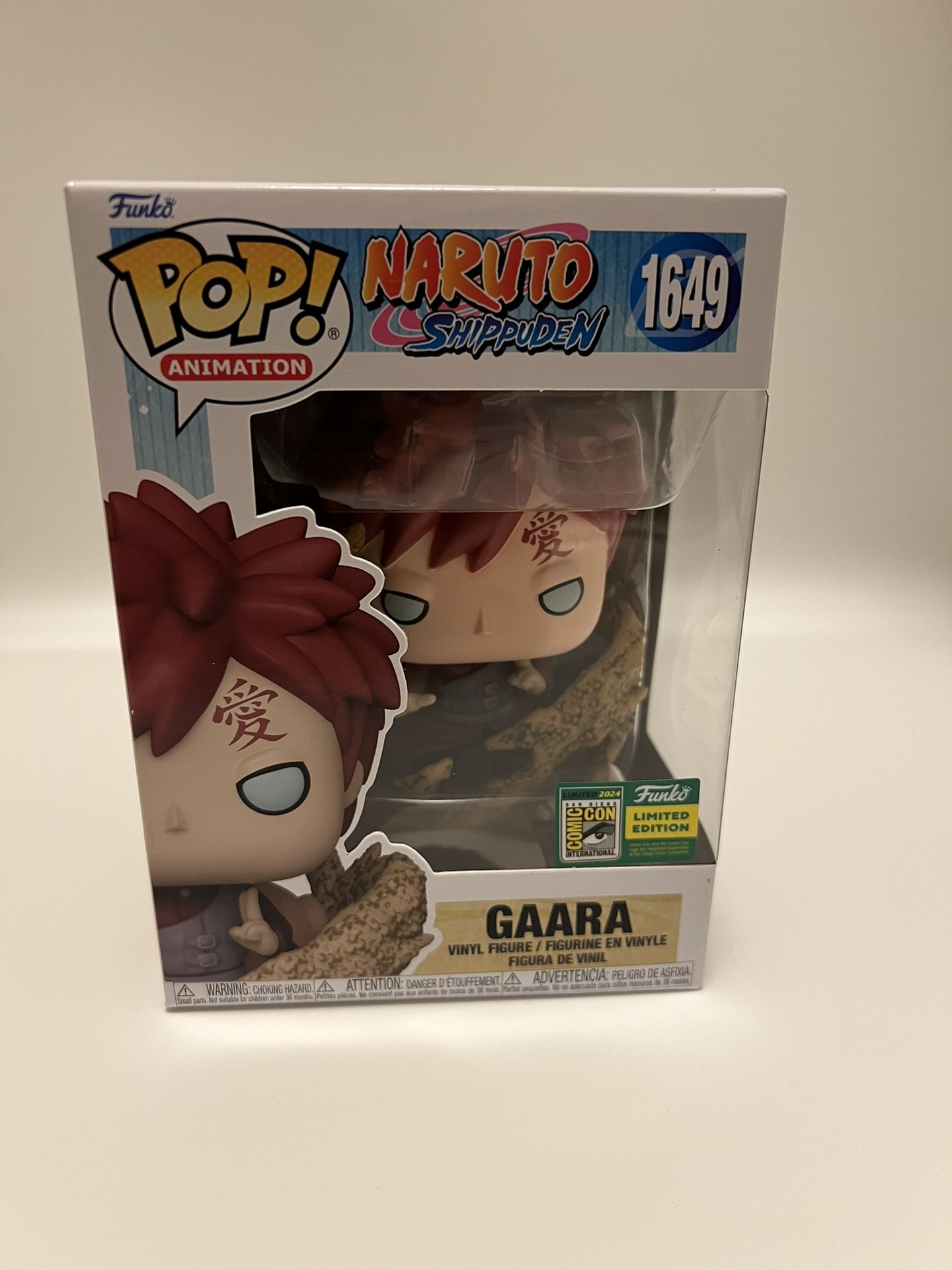 Funko SDCC 2024 Gaara Naruto LE #1649 OFFICIAL CON STICKER! IN HAND!