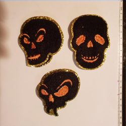 Halloween Chenille Glitter Sticker Patches - Trick Or Treat