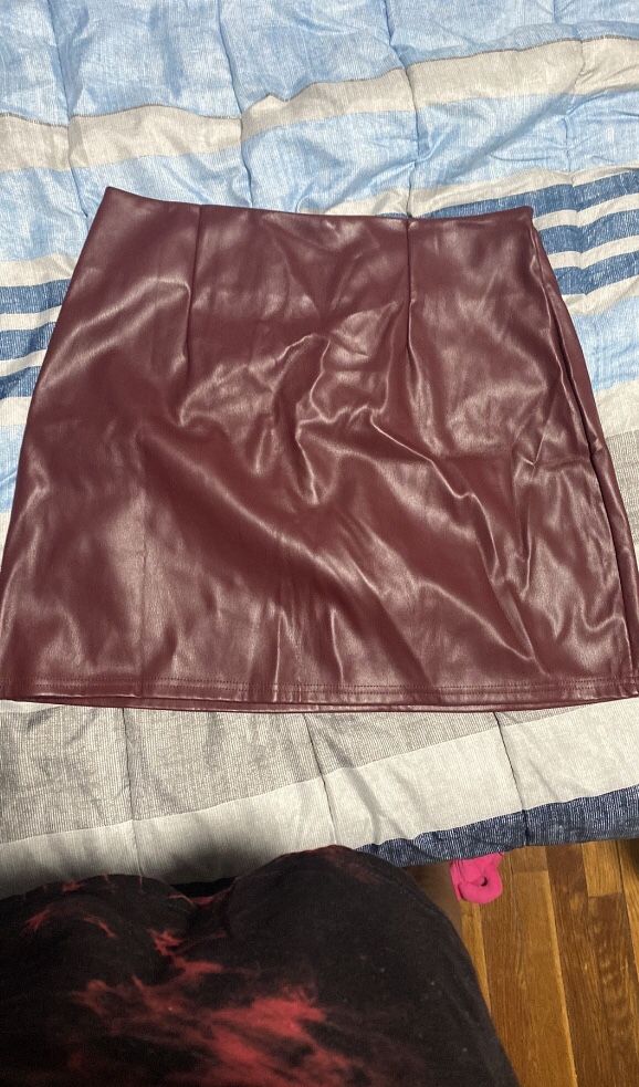 Faux leather skirt